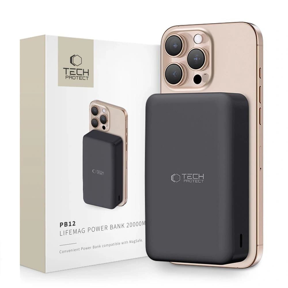 Tech-Protect PB12 LifeMag Powerbank 15W MagSafe 20000mah Black - 1