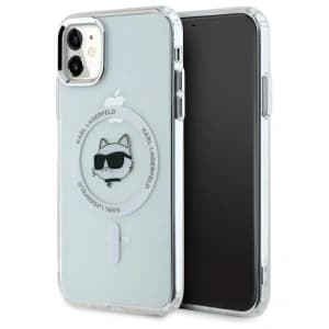 Karl Lagerfeld KLHMN61HLSCHH Apple iPhone 11 / XR Hartschale IML Metall Choupette Kopf MagSafe weiß