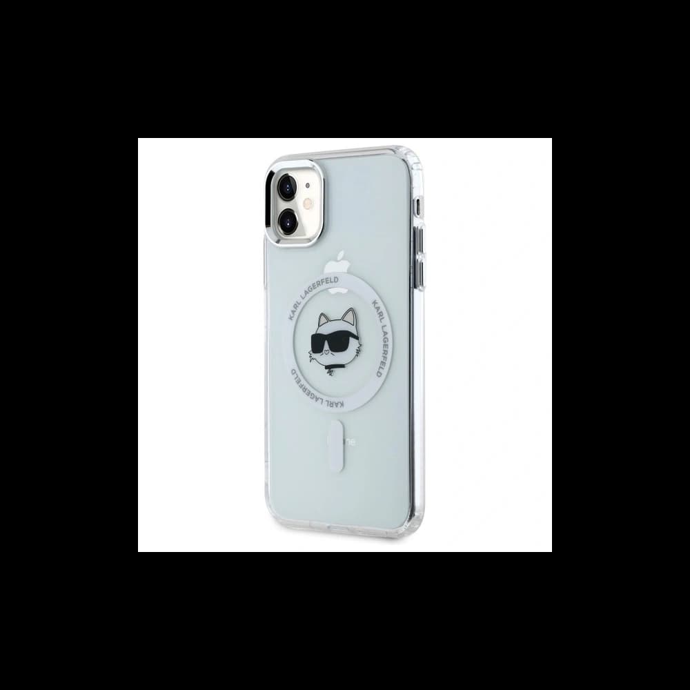 Karl Lagerfeld KLHMN61HLSCHH Apple iPhone 11 / XR Hartschale IML Metall Choupette Kopf MagSafe weiß - 2