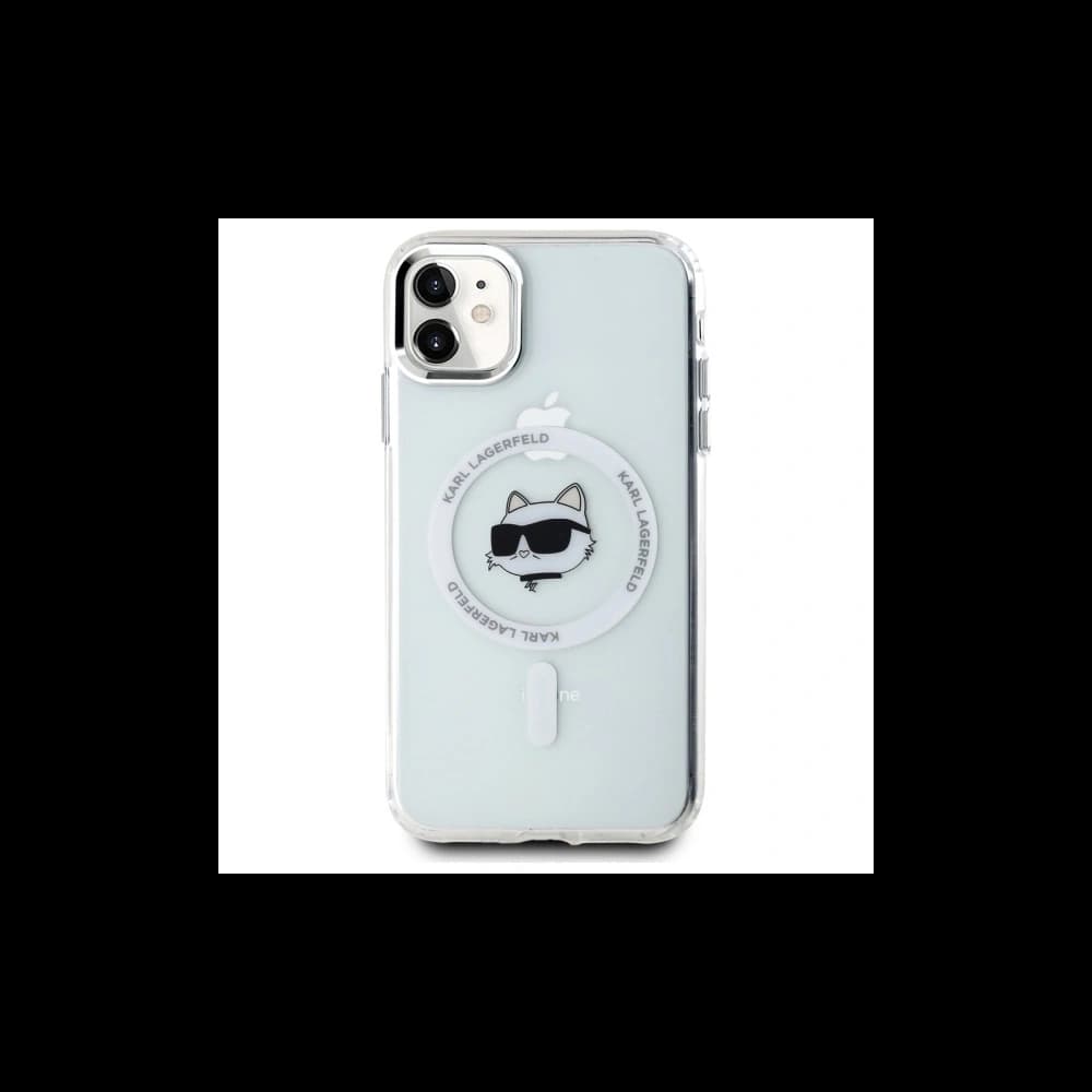 Karl Lagerfeld KLHMN61HLSCHH Apple iPhone 11 / XR Hartschale IML Metall Choupette Kopf MagSafe weiß - 3