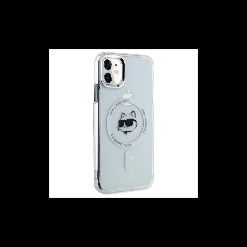 Karl Lagerfeld KLHMN61HLSCHH Apple iPhone 11 / XR Hartschale IML Metall Choupette Kopf MagSafe weiß - 4
