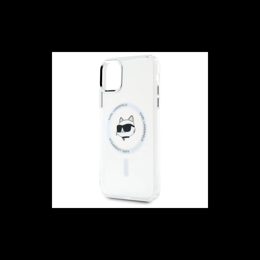 Karl Lagerfeld KLHMN61HLSCHH Apple iPhone 11 / XR Hartschale IML Metall Choupette Kopf MagSafe weiß - 6