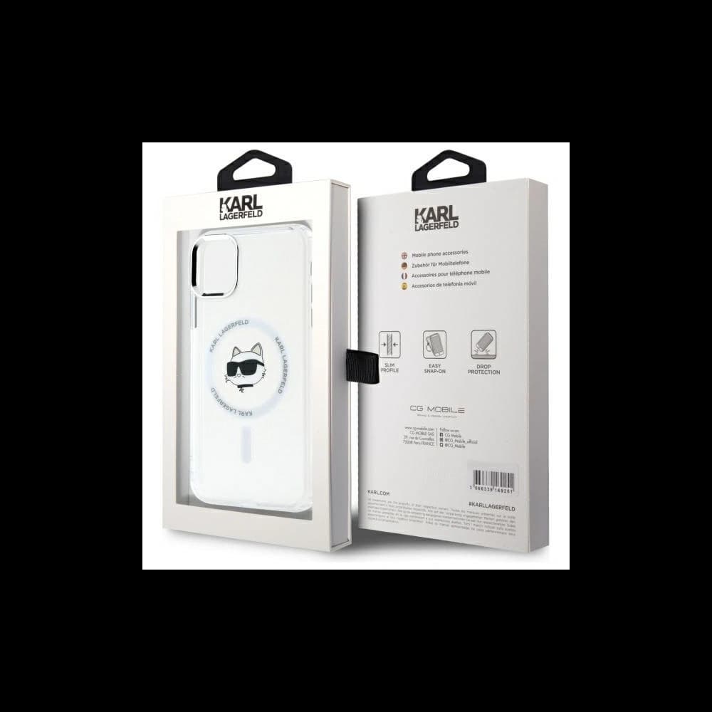 Karl Lagerfeld KLHMN61HLSCHH Apple iPhone 11 / XR Hartschale IML Metall Choupette Kopf MagSafe weiß - 8