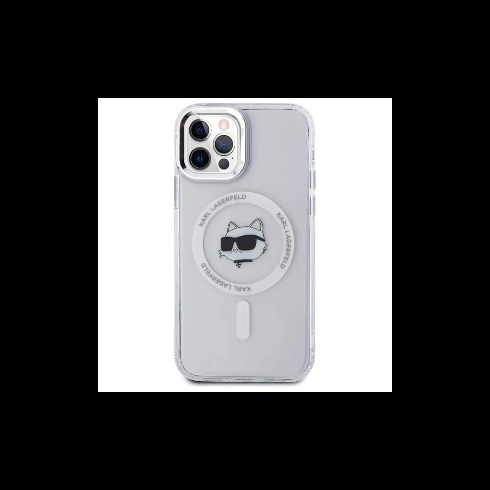 Karl Lagerfeld KLHMP12MHLSCHH Apple iPhone 12 / 12 Pro Hartschale IML Metall Choupette Kopf MagSafe weiß - 3