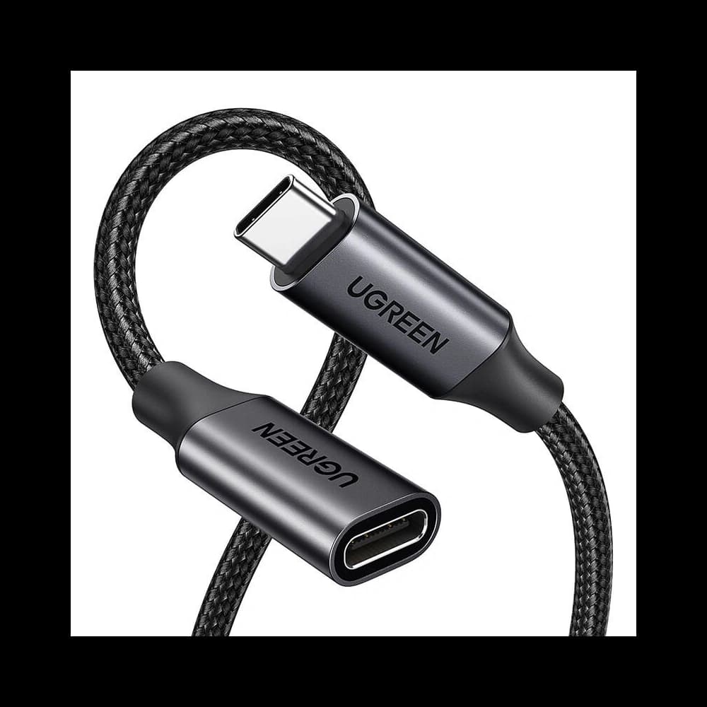 UGREEN US372 USB-C 3.2 Stecker zu USB-C Gen 2 Buchse Verlängerungskabel 1m (schwarz) - 2