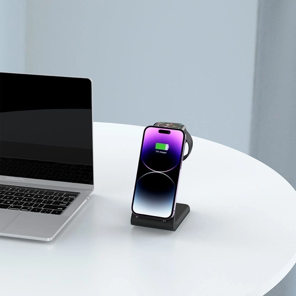 Tech-Protect QI15W-A36 3in1 Wireless-Ladegerät für Apple Schwarz - 7