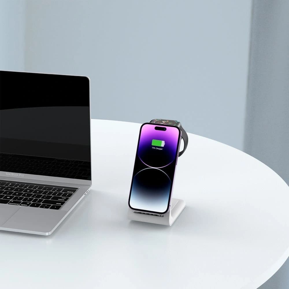 Tech-Protect QI15W-A36 3in1 Wireless Ladegerät für Apple Weiß - 7