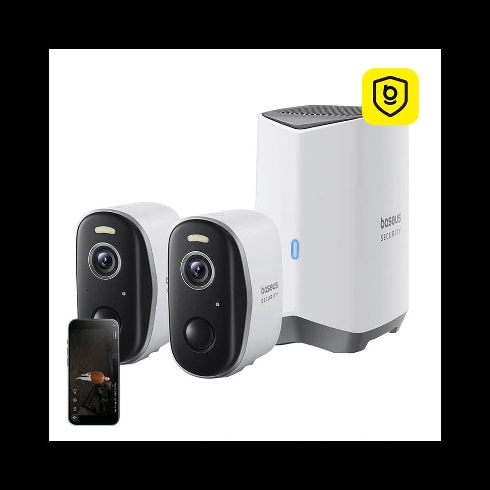 Baseus N1 2K Outdoor camera set of 2 (White) - 1