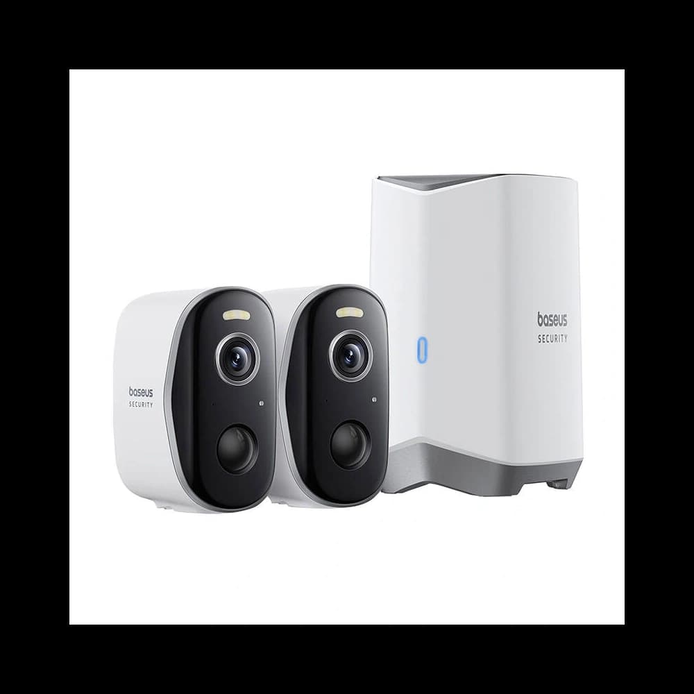 Baseus N1 2K Outdoor camera set of 2 (White) - 4