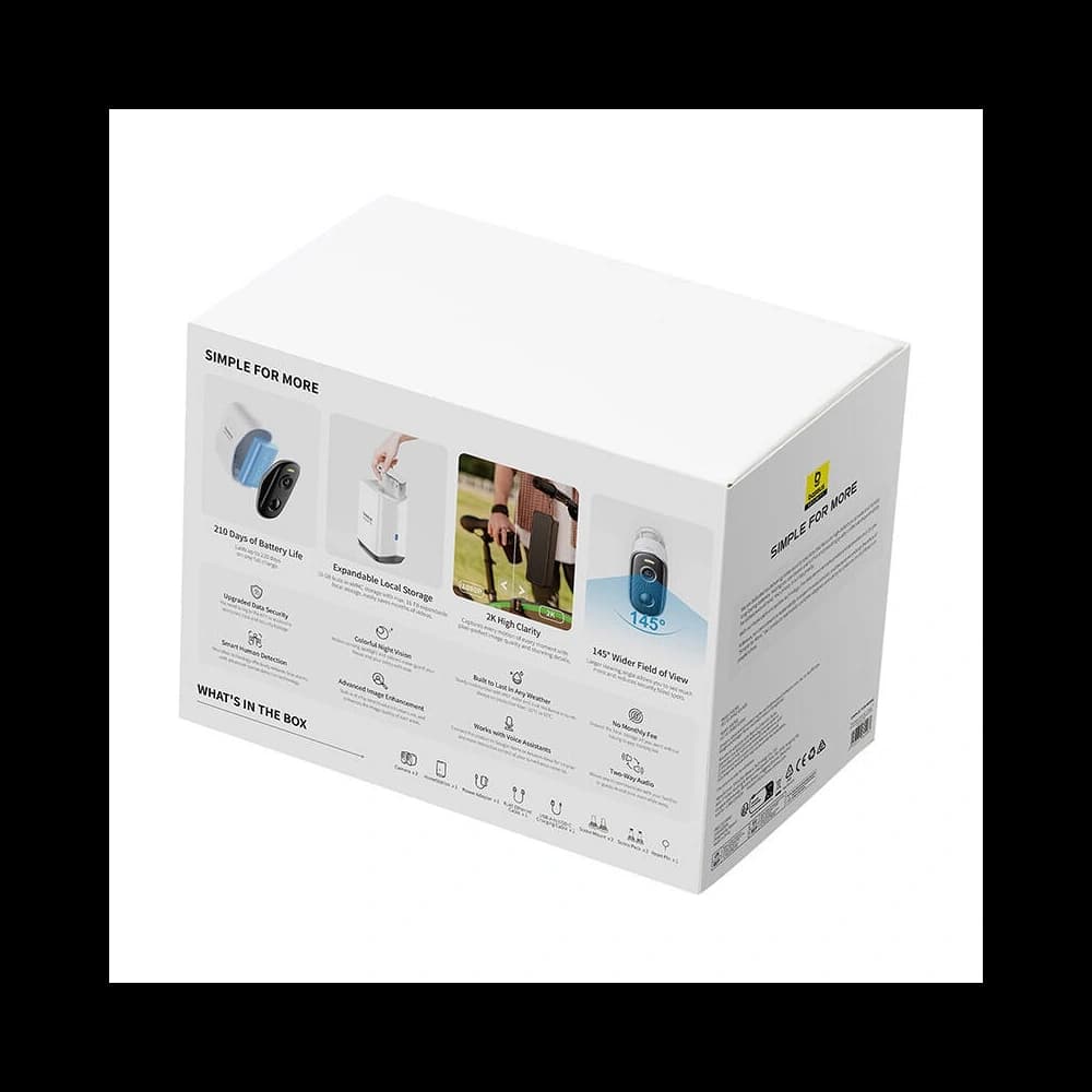 Baseus N1 2K Outdoor camera set of 2 (White) - 6