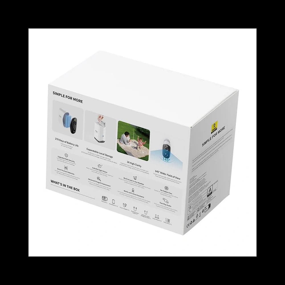 Baseus N1 Plus 2K Outdoor camera set of 2 (White) - 6