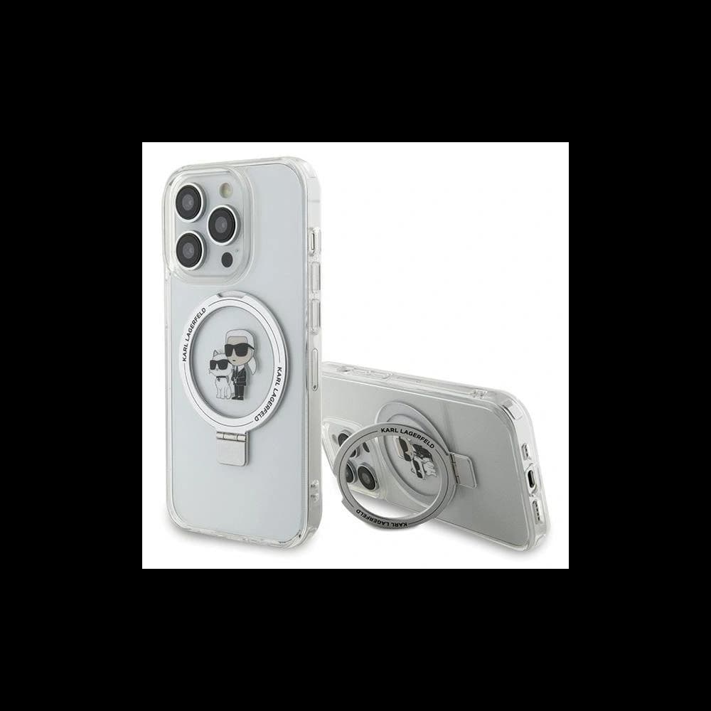Karl Lagerfeld KLHMP15XHMRSKCH Apple iPhone 15 Pro Max hardcase Ring Stand Karl&Choupettte MagSafe white - 1