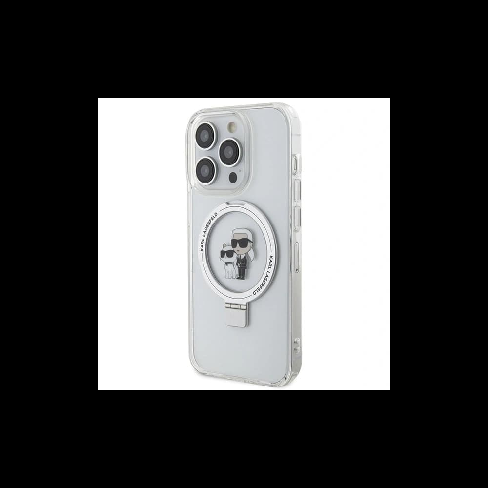 Karl Lagerfeld KLHMP15XHMRSKCH Apple iPhone 15 Pro Max hardcase Ring Stand Karl&Choupettte MagSafe white - 2