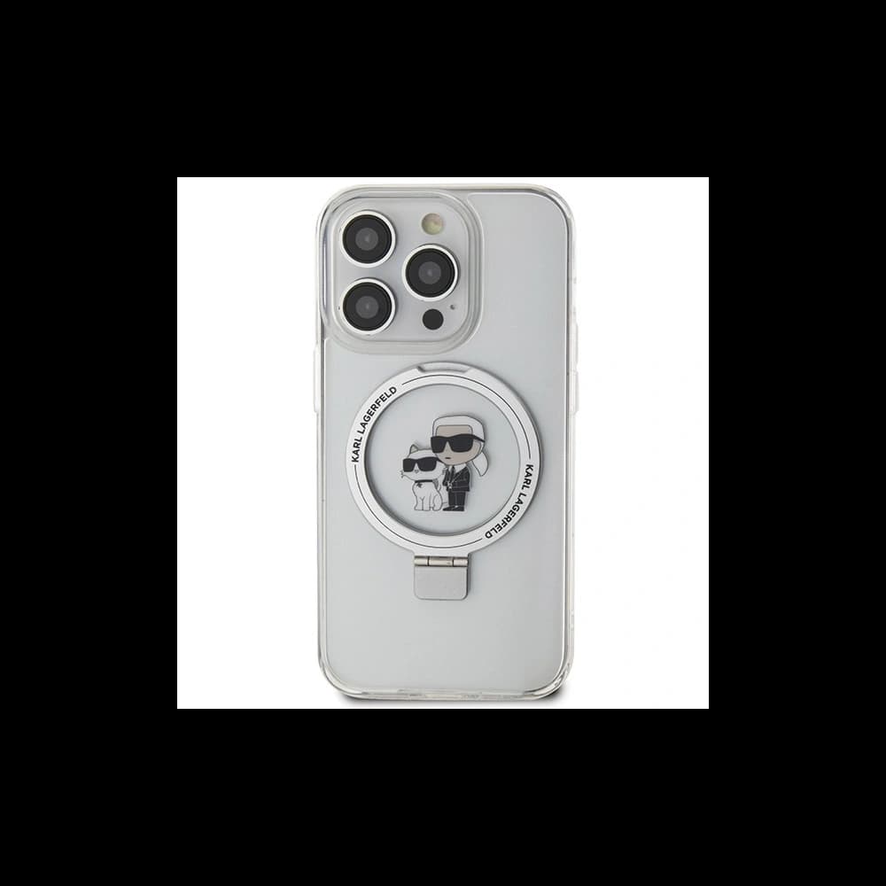 Karl Lagerfeld KLHMP15XHMRSKCH Apple iPhone 15 Pro Max hardcase Ring Stand Karl&Choupettte MagSafe white - 3