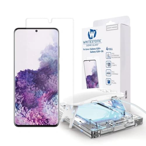Whitestone Dome Samsung Gehärtetes Glas mit UV-Kleber Glas Galaxy S20+ Plus Klar