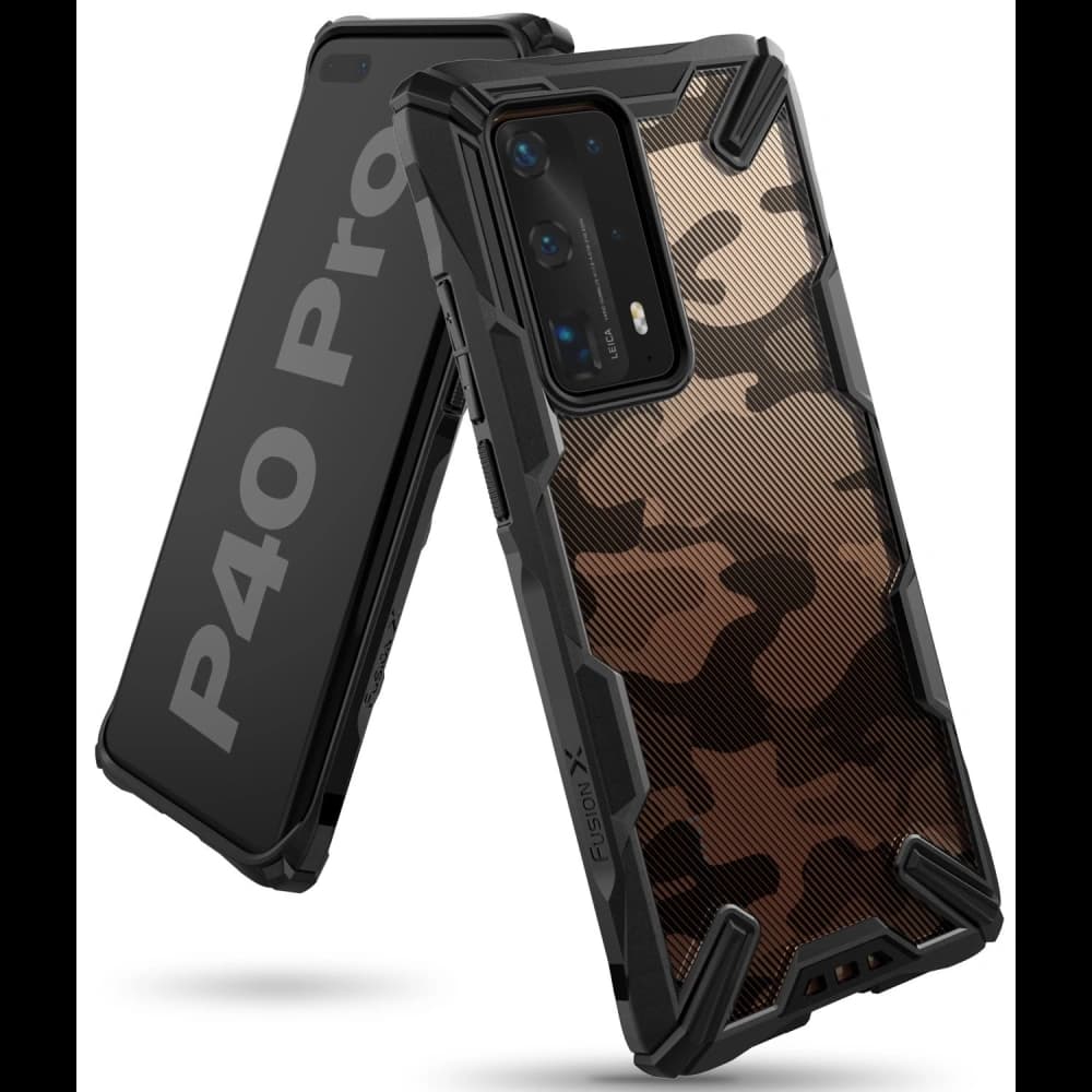 Ringke Tasche Fusion-X Huawei P40 Pro Camo (Moro) Schwarz - 2