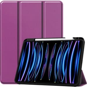Etui Bizon Case Tab Lizard do Apple iPad Pro 11 2022/2021/2020/2018 ciemnofioletowe