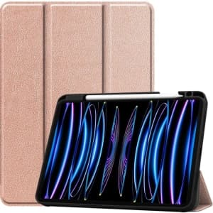 Etui Bizon Case Tab Lizard do Apple iPad Pro 11 2022/2021/2020/2018 różowozłote