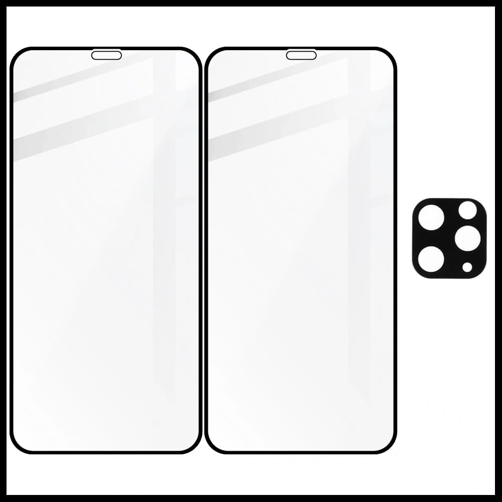 Bizon Glass Edge tempered glass - [2 PACK] + lens protection Apple iPhone 11 Pro black - 5