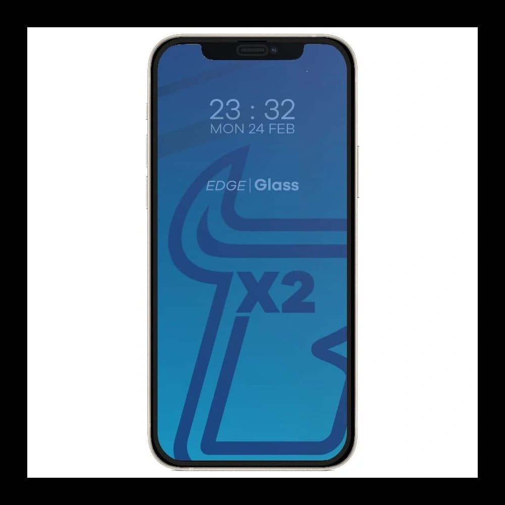 Bizon Glass Edge CF gehärtetes Glas - [2 PACK] + Linsen Schutz Apple iPhone 12 schwarz - 3