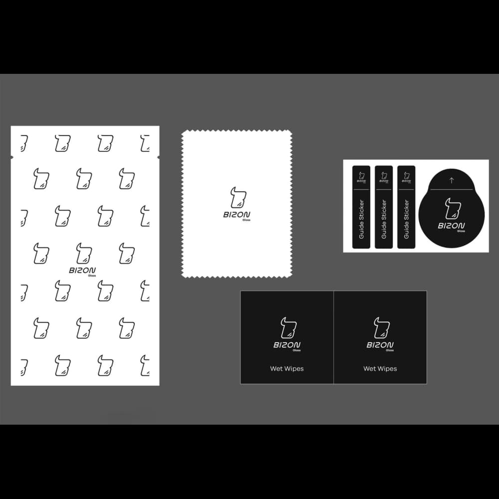 Bizon Glass Edge CF gehärtetes Glas - [2 PACK] + Linsen Schutz Apple iPhone 12 schwarz - 9