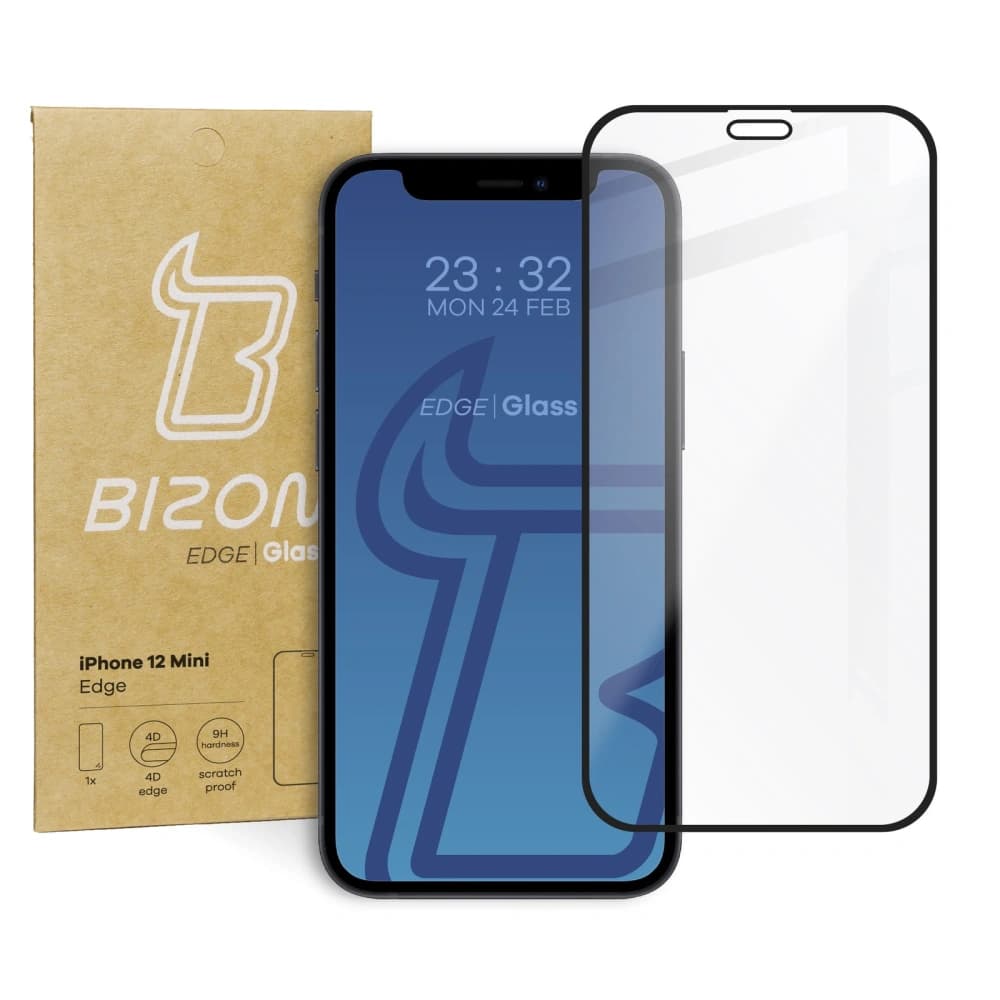 Bizon Glass Edge Apple iPhone 12 Mini schwarz - 1
