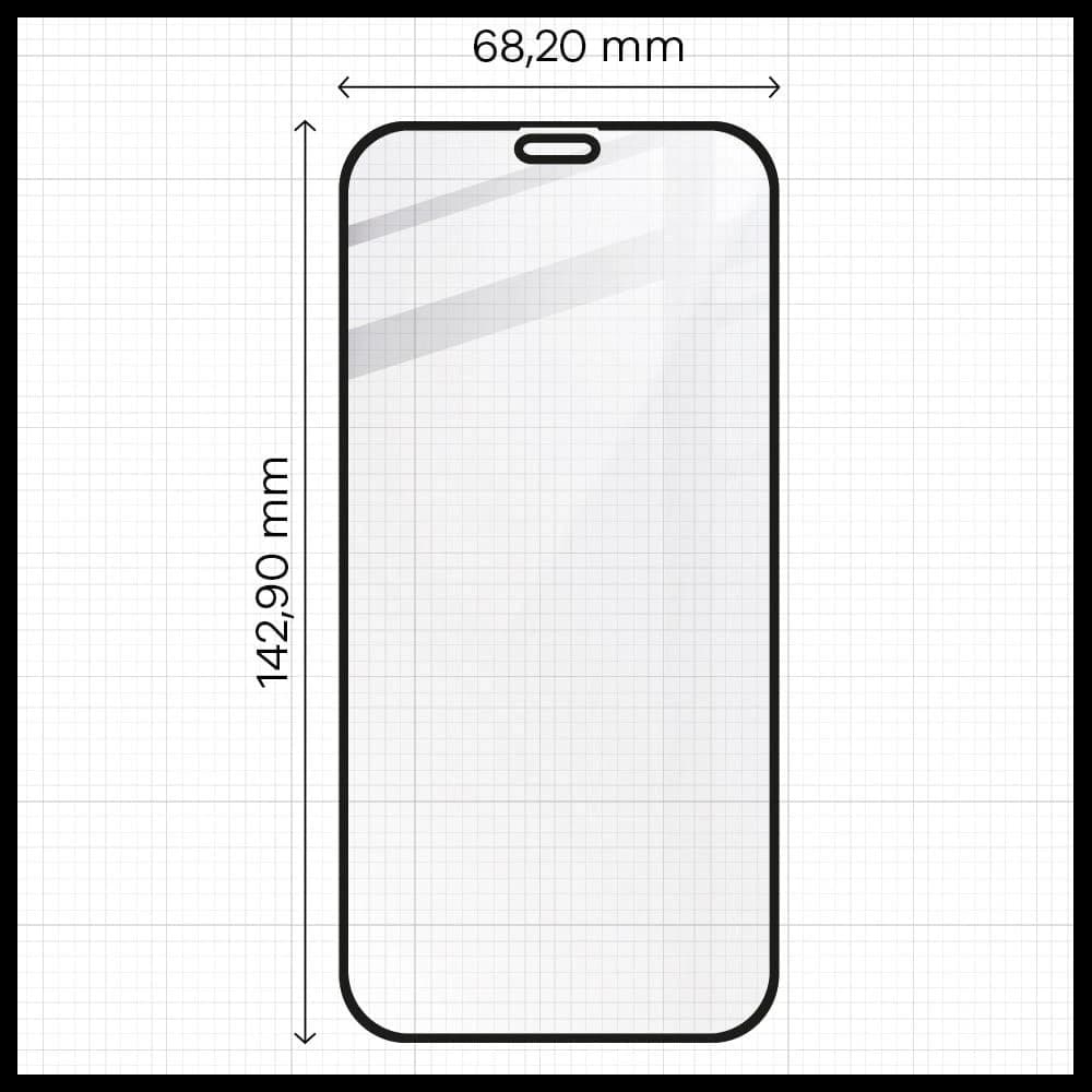 Bizon Glass Edge CF gehärtetes Glas - [2 PACK] + Linsenschutz Apple iPhone 12 Pro schwarz - 2