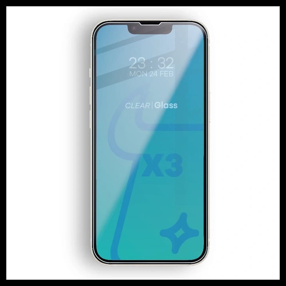 BIZON 3x Bildschirmglas + Kameraglas Apple iPhone 14 - 3