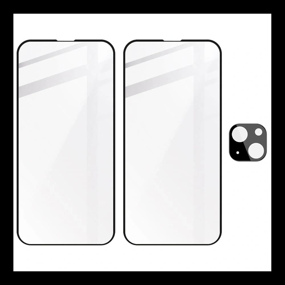 BIZON 2x Bildschirmglas + Kameraglas Apple iPhone 14 - 2