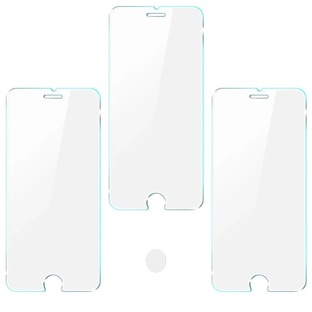 Bizon Glas Klar gehärtetes Glas - 3 Stück + Linsenglas Apple iPhone SE 2022/2020 8/7 - 4