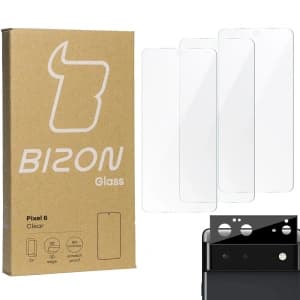 Szkło hartowane Bizon Glass Clear - 3 szt. + obiektyw Google Pixel 6