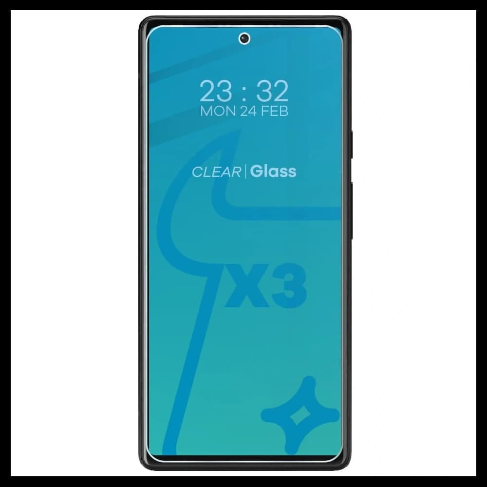 Bizon Glas Klarglas gehärtetes Glas - 3 Stück. + Linsenglas Google Pixel 6 - 3