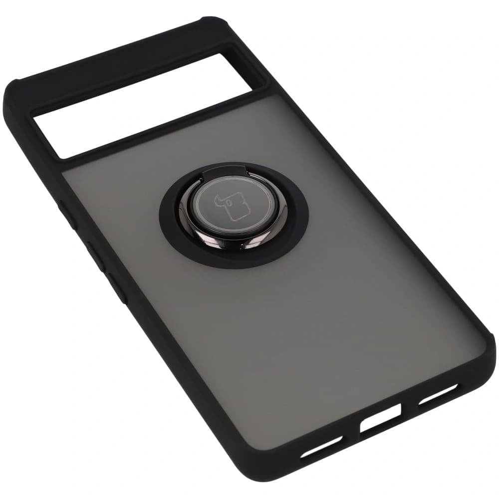 Bizon Case Hybrid Ring Google Pixel 7 smoky with a black frame - 4