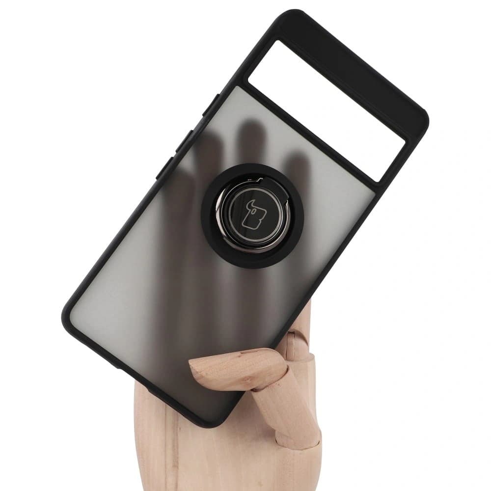 Bizon Case Hybrid Ring Google Pixel 7 smoky with a black frame - 6