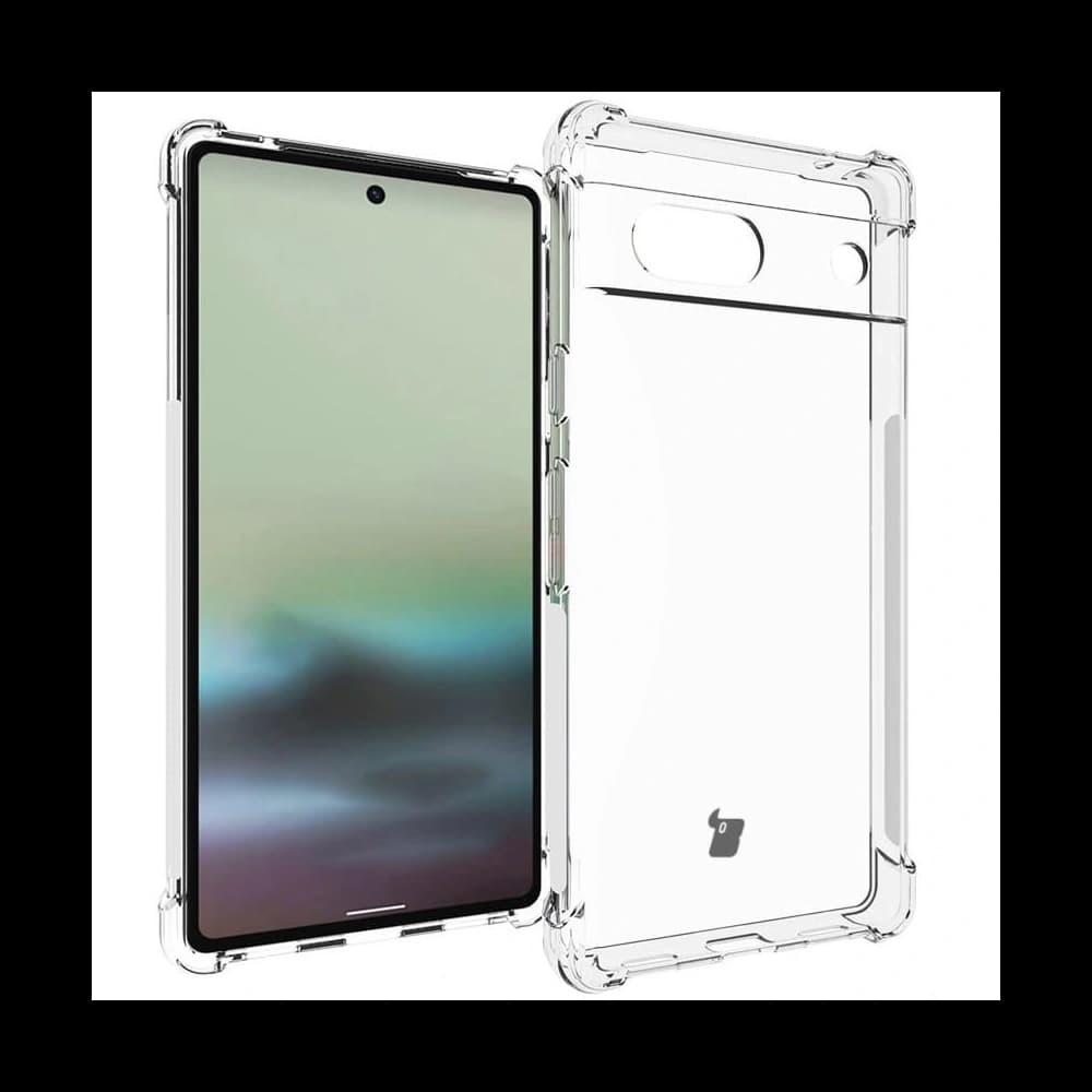 Bizon Case Clear Pack-Hülle + 2x Bildschirmglas + Objektivglas Google Pixel 7A klar - 3