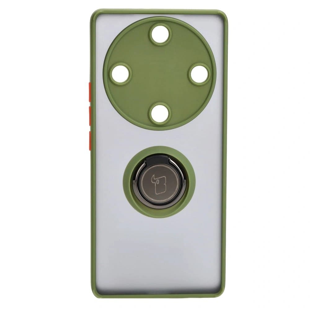 Bizon Case Hybrid Ring Honor Magic5 Lite rauchig mit einem grünen Rahmen - 2