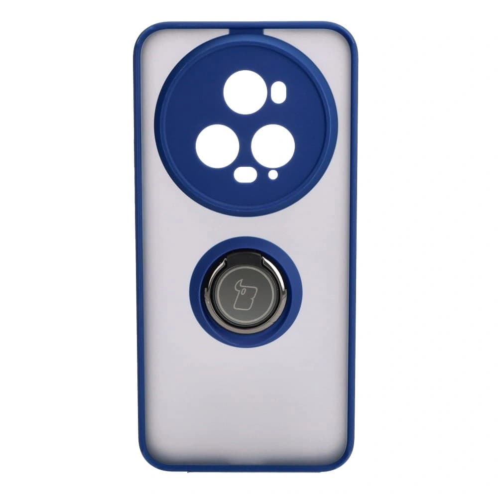 Bizon Case Hybrid Ring Honor Magic5 Pro rauchig mit einem marineblauen Rahmen - 2