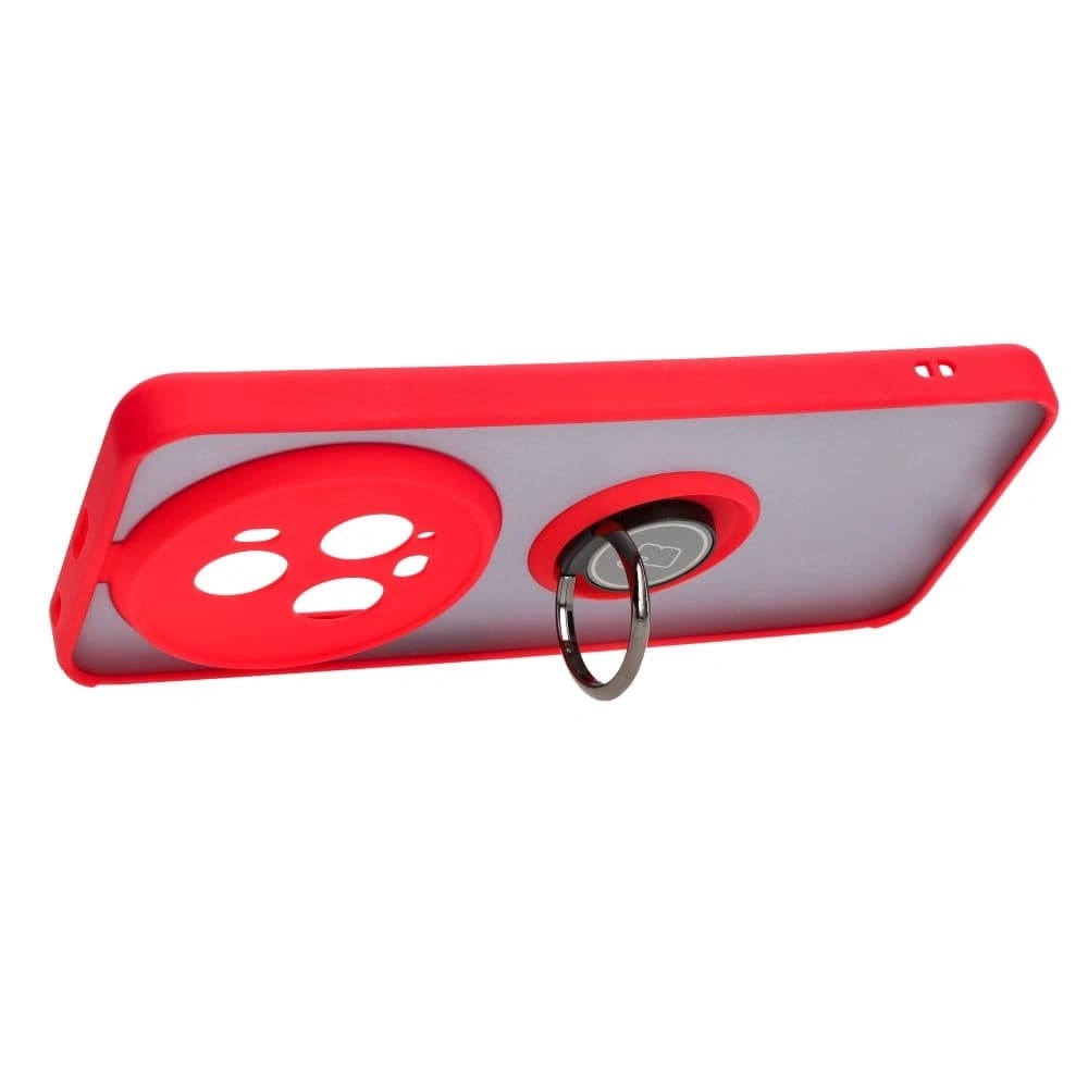 Bizon Case Hybrid Ring Honor Magic5 Pro smoky with a red frame - 5