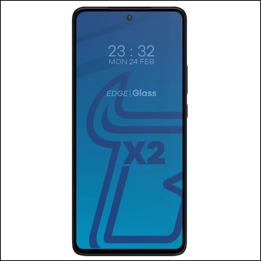 Bizon Glass Edge gehärtetes Glas - [2 PACK] + Linsenschutz Motorola Edge 30 schwarz - 3