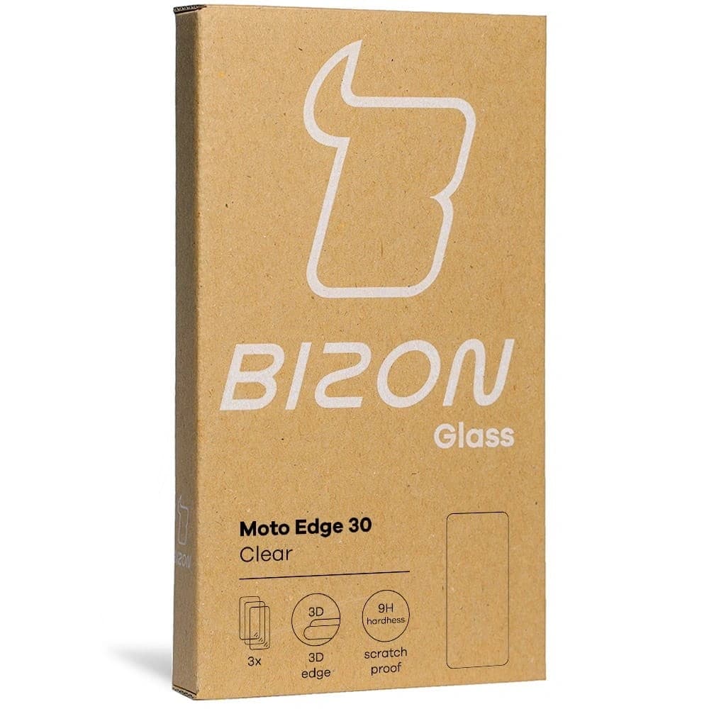 Bizon Glass Clear tempered glass - 3 pcs. + lens glass Motorola Edge 30 - 10