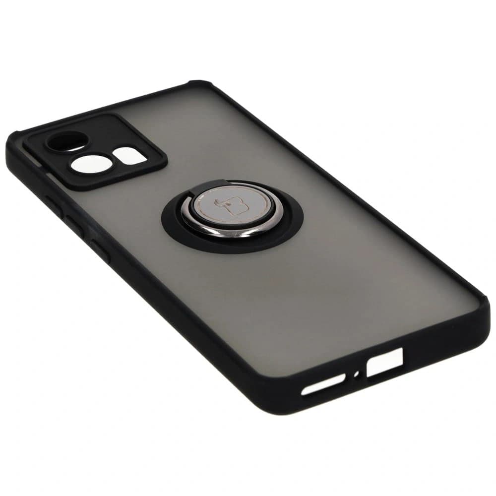 Bizon Case Hybrid Ring Motorola Edge 30 Fusion rauchig mit einem schwarzen Rahmen - 4