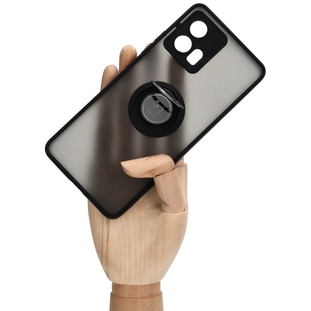 Bizon Case Hybrid Ring Motorola Edge 30 Fusion rauchig mit einem schwarzen Rahmen - 7