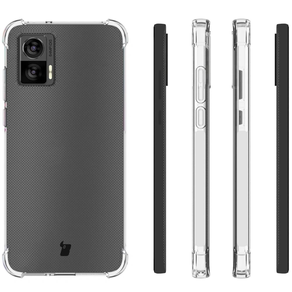 Bizon Case Clear Pack-Hülle + 2x Bildschirmfolie + Objektivschutz für Motorola Moto Edge 30 Neo klar - 4