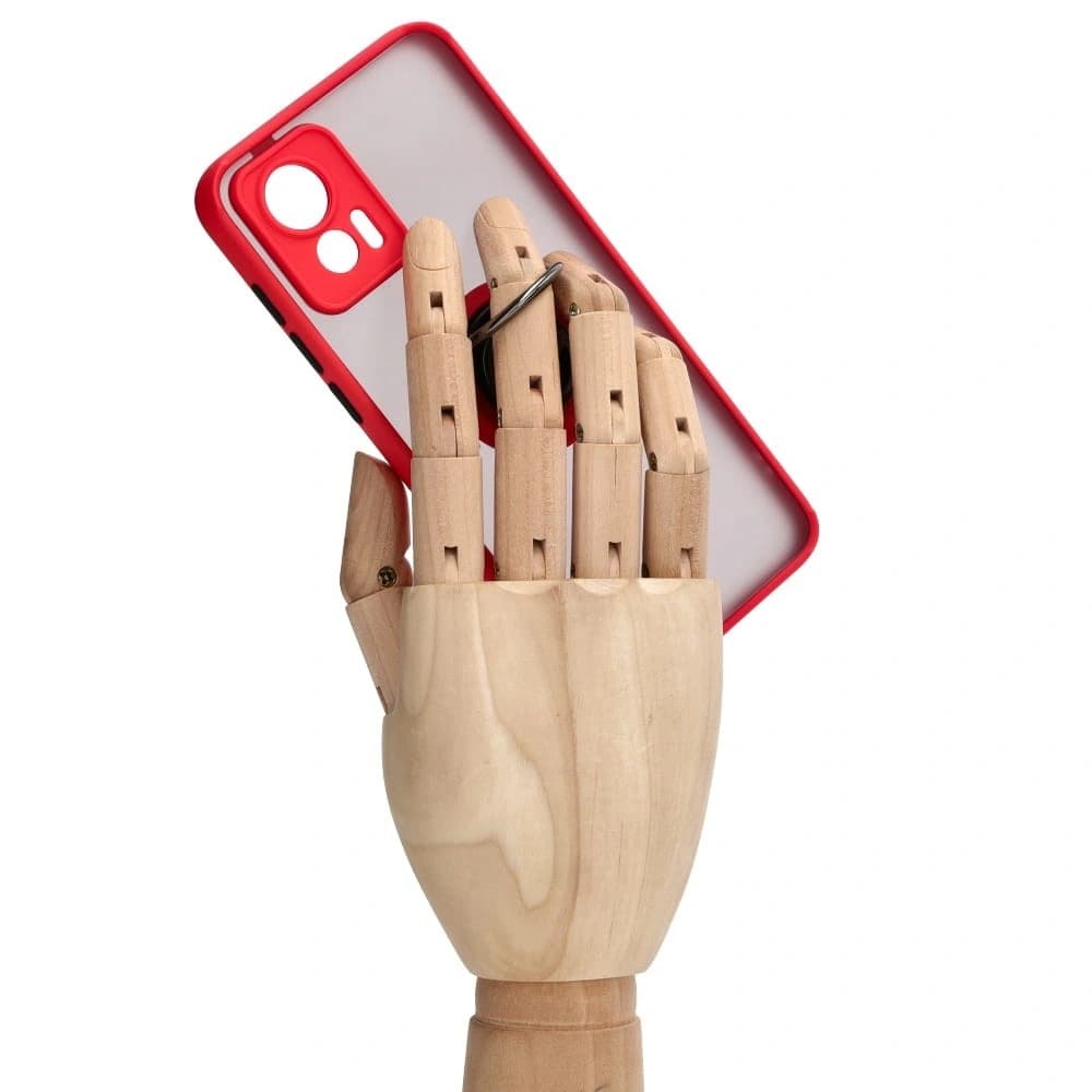 Bizon Case Hybrid Ring Motorola Edge 30 Neo rauchig mit rotem Rahmen - 8