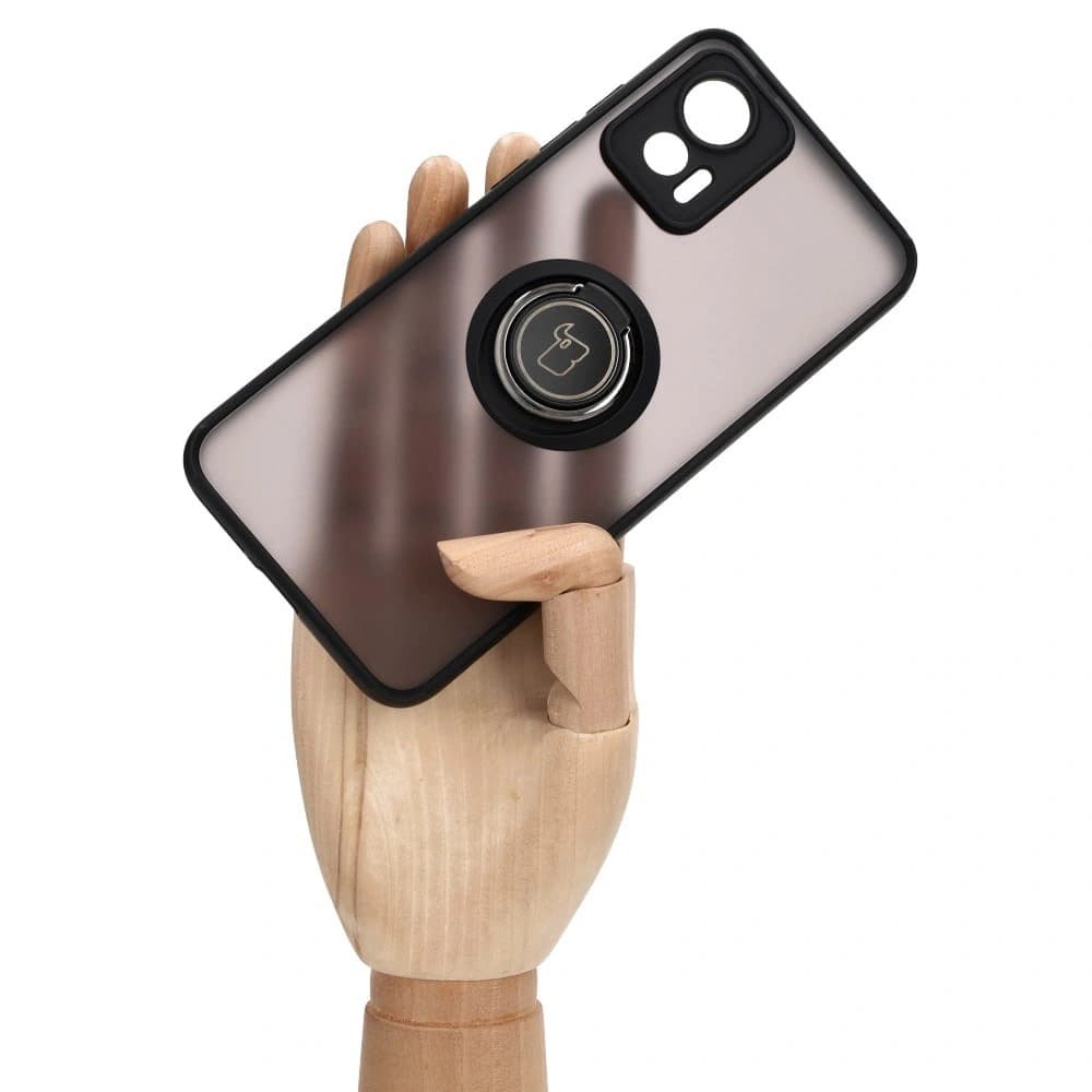 Bizon Case Hybrid Ring Motorola Edge 30 Neo smoky mit einem schwarzen Rahmen - 6