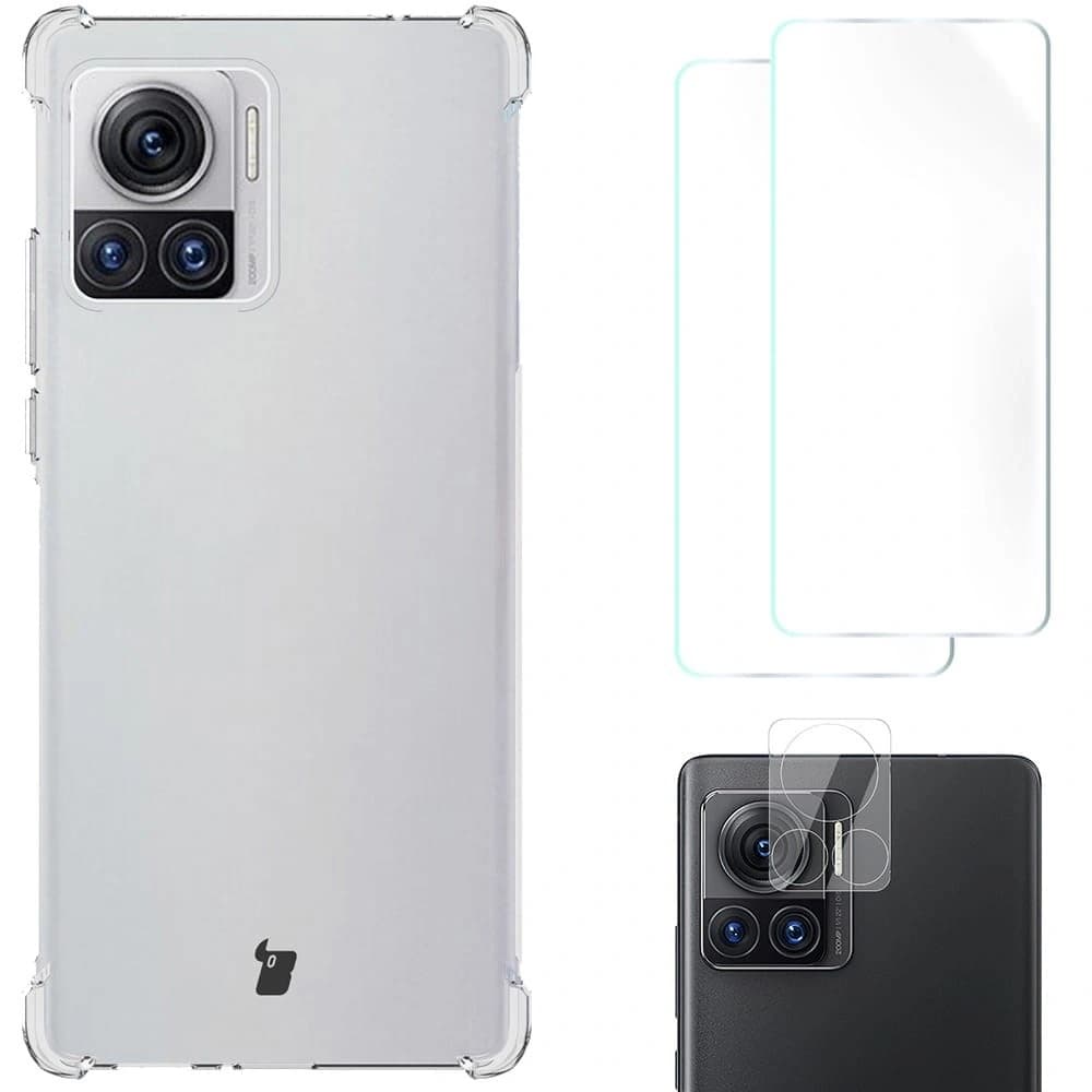 Bizon Case Clear Pack case + 2x screen film + lens protector Motorola Moto Edge 30 Ultra clear - 1