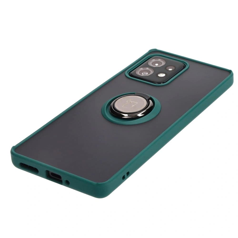 Bizon Case Hybrid Ring Motorola Edge 40 Pro smoky with a dark green frame - 3