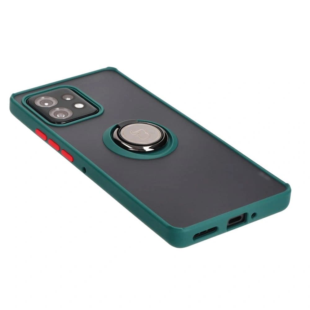 Bizon Case Hybrid Ring Motorola Edge 40 Pro smoky with a dark green frame - 4