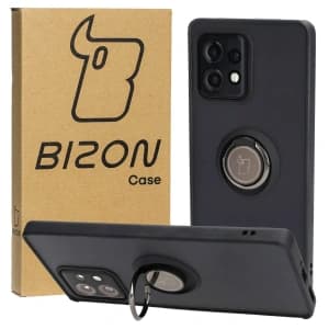 Bizon Case Hybrid Ring Motorola Edge 40 Pro smoky with a black frame
