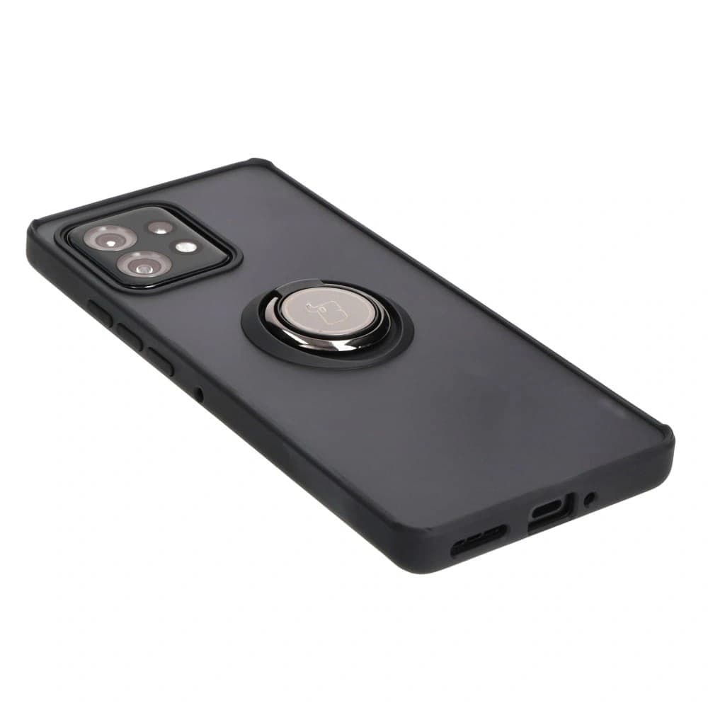 Bizon Case Hybrid Ring Motorola Edge 40 Pro smoky mit einem schwarzen Rahmen - 4